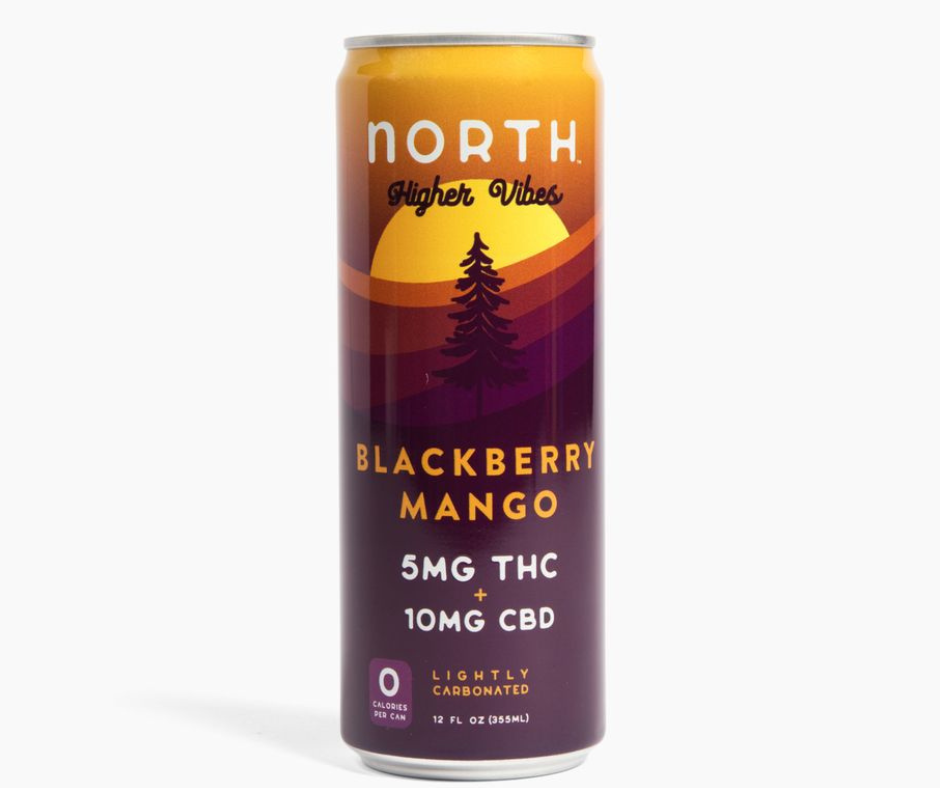 North Higher Vibes Blackberry Mango THC Seltzer