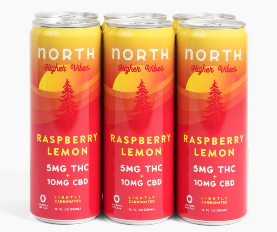 North Higher Vibes Raspberry Lemon THC Seltzer